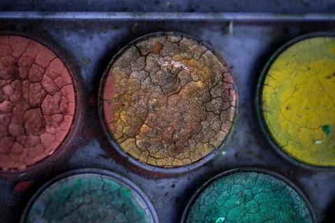 Creative Background Of Old Poster Paint With Cracks And Scratches Fotos de archivo