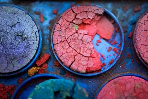 Creative Background Of Old Poster Paint With Cracks And Scratches Fotos de archivo