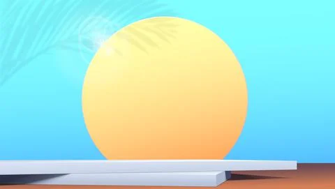 Creative background in paper style. Studio for product display with shadow of Stock Illustration