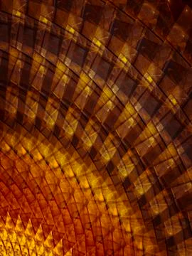 Creative background with powerful and bright abstract sun, waves and sinuous  Stock Illustration