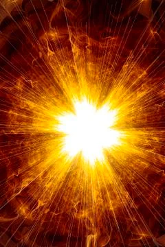 Creative background with powerful and bright abstract sun, decorative image f Stock Photos
