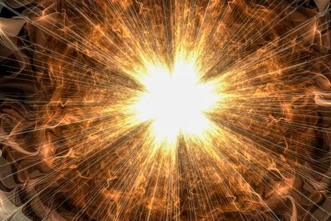 Creative background with powerful and bright abstract sun, decorative image f Stock Photos