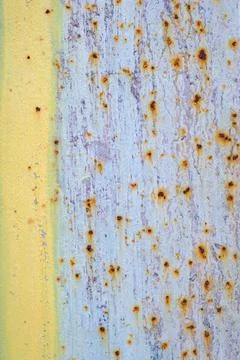 Creative background rusty metal with cracks and scratches, casually painted w Foto stock