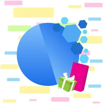 Creative Background Space for Greetings with Gift Package and Presentation Box Stock Illustration