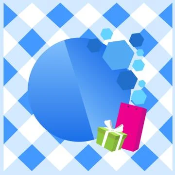 Creative Background Space for Greetings with Gift Package and Presentation Box Stock Illustration