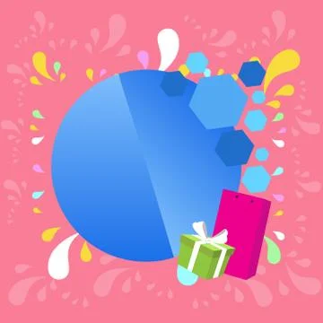 Creative Background Space for Greetings with Gift Package and Presentation Box Stock Illustration