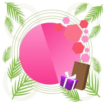 Creative Background Space for Greetings with Gift Package and Presentation Box Stock Illustration