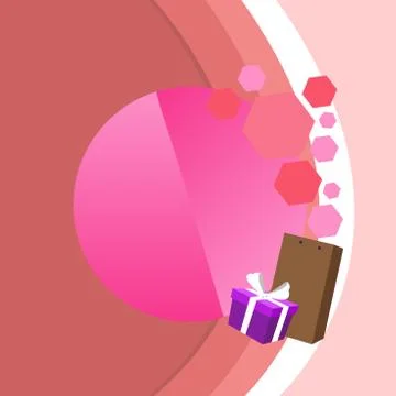 Creative Background Space for Greetings with Gift Package and Presentation Box Stock Illustration