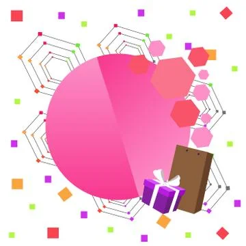Creative Background Space for Greetings with Gift Package and Presentation Box Stock Illustration
