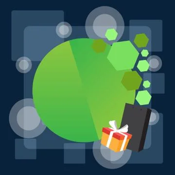 Creative Background Space for Greetings with Gift Package and Presentation Box Stock Illustration