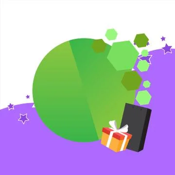 Creative Background Space for Greetings with Gift Package and Presentation Box Stock Illustration