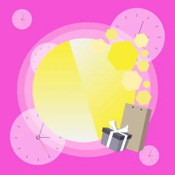 Creative Background Space for Greetings with Gift Package and Presentation Box Stock Illustration