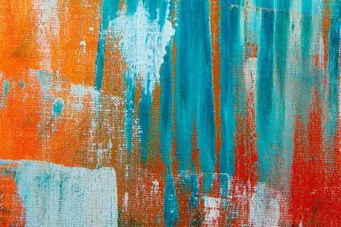 Creative background, a spot of  colored primer rubbed on the surface of a lin Foto stock