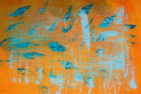 Creative background, a spot of  colored primer rubbed on the surface of a lin Stock Photos