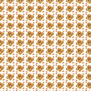 Creative background from walnuts and leaves. Abstract background. Stock Photos