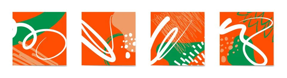 Creative backgrounds with different shapes and textures. Illustrazione stock