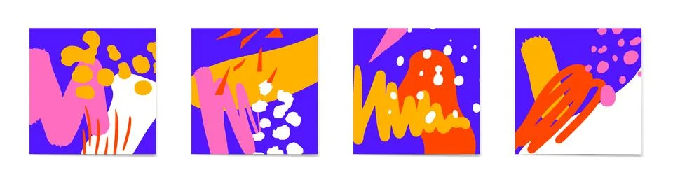 Creative backgrounds with different shapes and textures. Stock Illustration