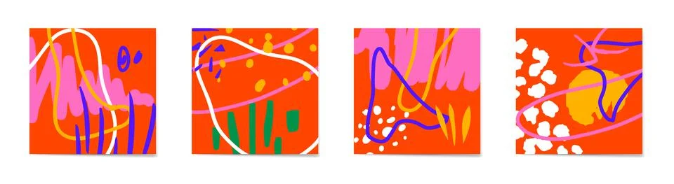 Creative backgrounds with different shapes and textures. Illustrazione stock