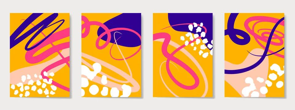 Creative backgrounds with different shapes and textures. Illustrazione stock