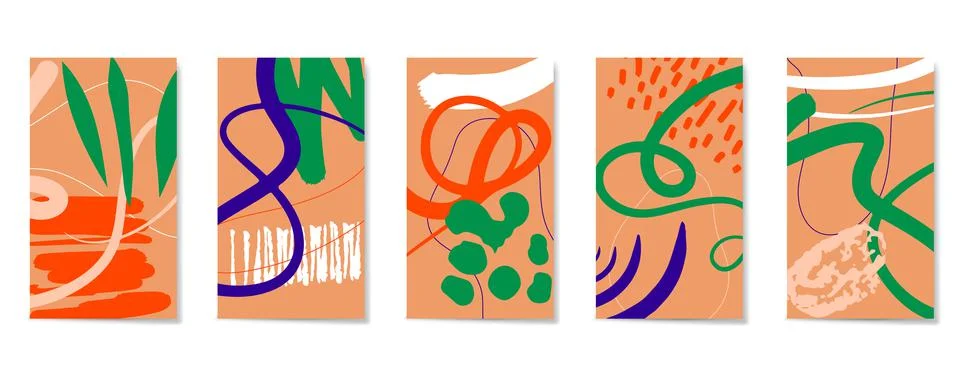 Creative backgrounds with different shapes and textures. イラスト素材