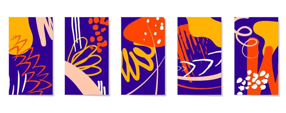 Creative backgrounds with different shapes and textures. Illustrazione stock