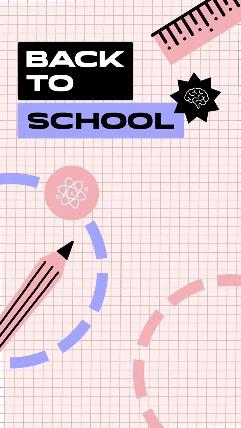 Creative backgrounds for school projects using fun colors and shapes Stock Footage 322549136