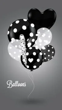 Creative balloon black and white composition Stock Illustration