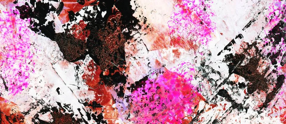 Creative banner with hand drawn abstract multicolored acrylic texture. Stock Illustration