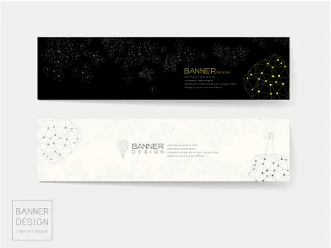 Creative banner template design Stock Illustration
