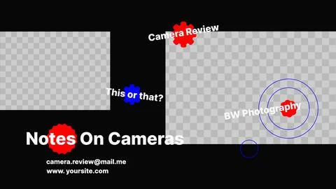 Creative Banner for Your Camera Review Channel on Video Platform. Editable Stock Illustration