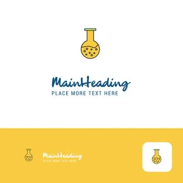 Creative Beaker Logo Design. Flat color Logo place for Tagline. Vector Illust Stock Illustration