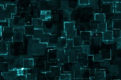 Creative beautiful light blue cybernetic computer shining computer graphics Stock-Illustration