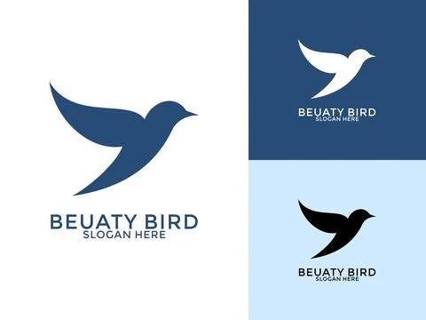 Creative Beauty Bird logo vector, Flying Bird logo design vector illustration Stock Illustration