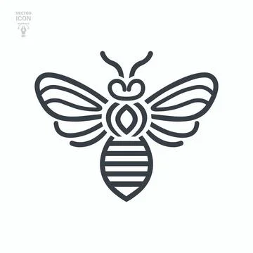 Creative Bee Icon. Bumblebee, Honey making concept Ilustração Stock