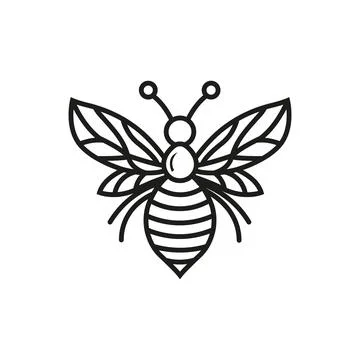 Creative bee Icon. Bumblebee, honey making concept. Ilustração Stock