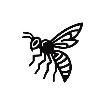 Creative bee Icon. Bumblebee, honey making concept. Ilustração Stock
