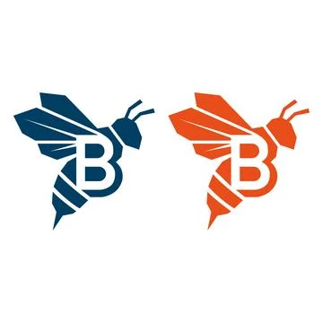 Creative Bee Letter Logo Design for Honey and Nature Brand Stock Illustration