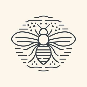 Creative Bee Lines Logo. Bumblebee, Honey making concept. Vector Stock Illustration
