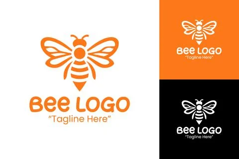 Creative Bee Logo Designs for Branding and Businesses Stock Illustration