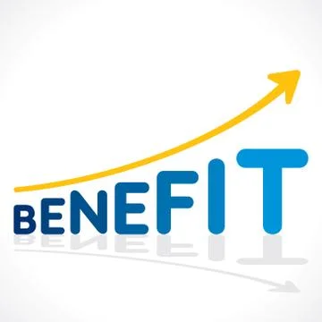 Creative benefit word growth graph vector Stock Illustration