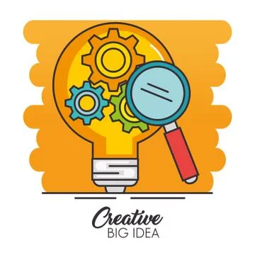 Creative big idea set icons Illustrazione stock