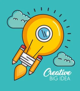 Creative big idea set icons Stock Illustration