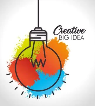 Creative big idea set icons Stock Illustration