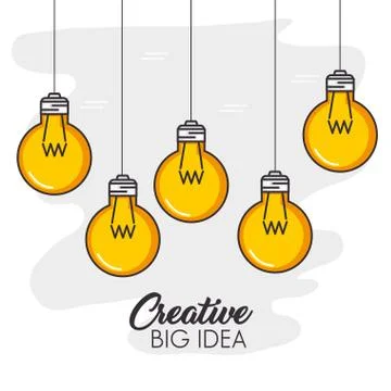 Creative big idea set icons Stock Illustration