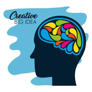 Creative big idea set icons Stock Illustration