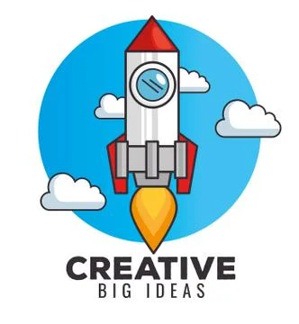 Creative big idea set icons Stock Illustration