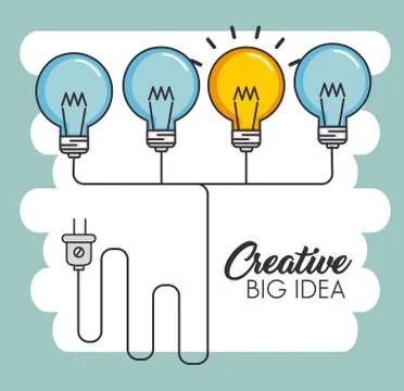 Creative big idea set icons Stock Illustration