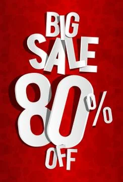 Creative Big Sale On Red Background Stock Illustration