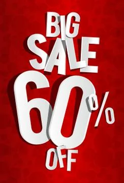 Creative Big Sale On Red Background Stock Illustration