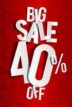 Creative Big Sale On Red Background Stock Illustration